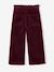 Wide Corduroy Paperbag Trousers for Girls bordeaux red+camel+mauve+navy blue+olive - vertbaudet enfant 