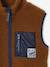 Sleeveless sherpa cardigan for boys caramel+ecru - vertbaudet enfant 
