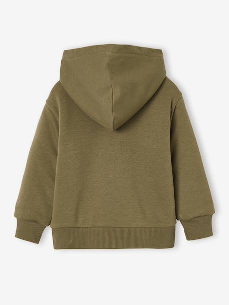 Sweat zippé à capuche garçon kaki+marine - vertbaudet enfant 