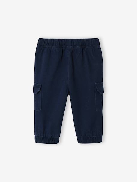 Twill Cargo Trousers for Babies navy blue+olive - vertbaudet enfant 