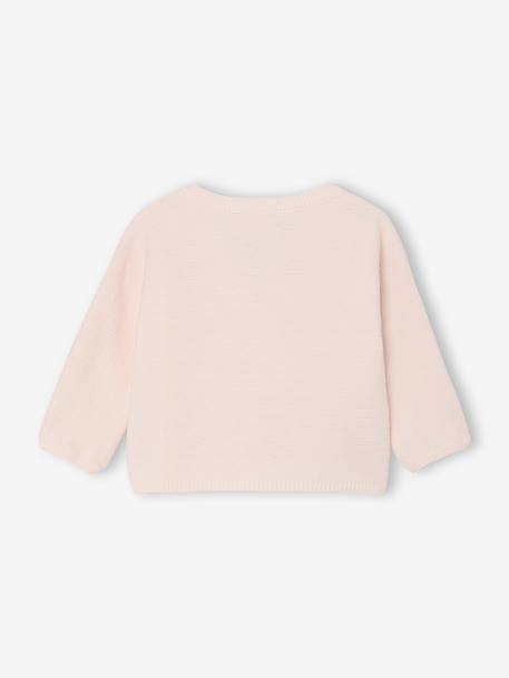 Wrap-Over Cardigan in Wool & Cotton for Babies cappuccino+marl beige+pale pink+sage green+white - vertbaudet enfant 