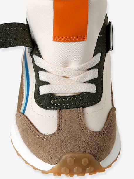Baskets enfant garçon synthétique à scratchs bleu imprimé+kaki+lot beige+lot bleu - vertbaudet enfant 