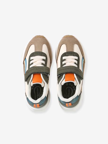 Laces & Hook-and-Loop Trainers for Children, Designed for Autonomy khaki+printed blue+set beige+set blue - vertbaudet enfant 