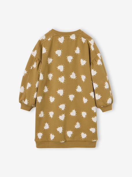 Short sweatshirt dress for girls ecru+olive - vertbaudet enfant 