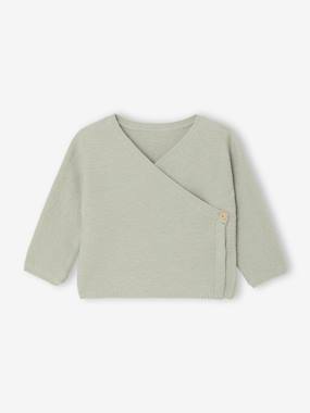 -Brassière bébé naissance tricot point mousse coton et laine