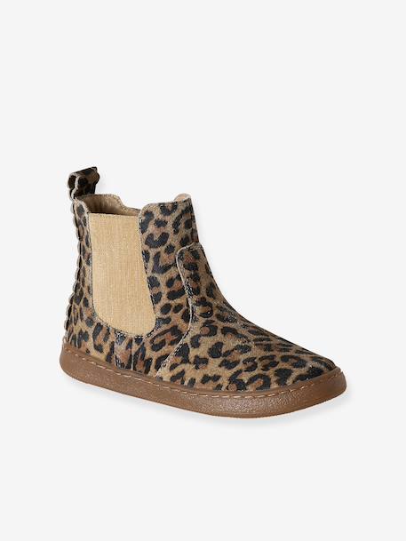 Leather Boots for Girls beige+black+bronze+brown+cocoa+golden yellow+green+navy blue+old rose - vertbaudet enfant 