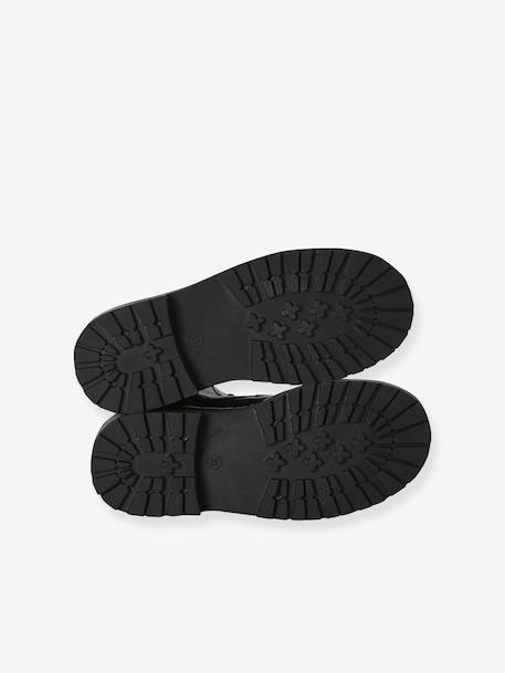 Boots fille cuir à lacets et zip noir - vertbaudet enfant 