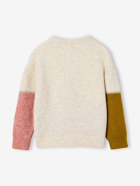 Long-sleeved knitwear jumper for girls olive+rosy - vertbaudet enfant 