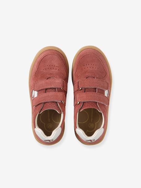 Pair of girls leather trainers old rose - vertbaudet enfant 
