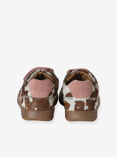 Basket enfant fille cuir à scratchs brun - vertbaudet enfant 