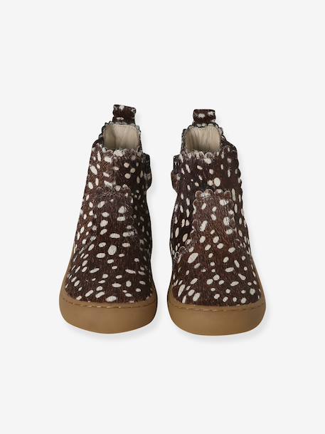 Leather Zipped & Elasticated Chelsea Boots for Babies dark brown+golden yellow+navy blue+old rose - vertbaudet enfant 