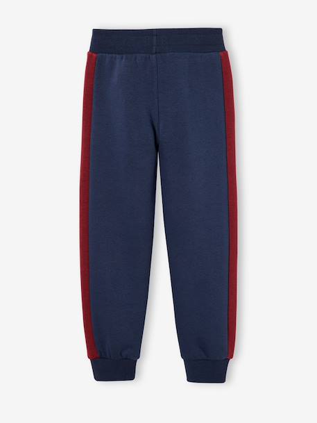 Boys' joggers with side stripe bordeaux red+green+marl grey+red - vertbaudet enfant 