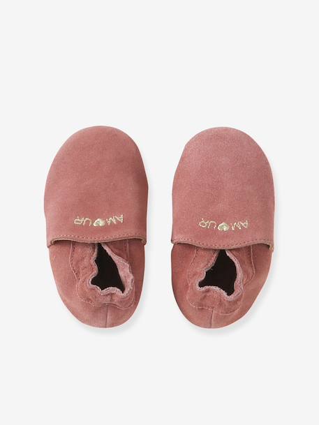 Supple Leather Shoes with Elastic, for Babies gold+night blue+old rose+printed pink+printed white+rosy+set pink - vertbaudet enfant 