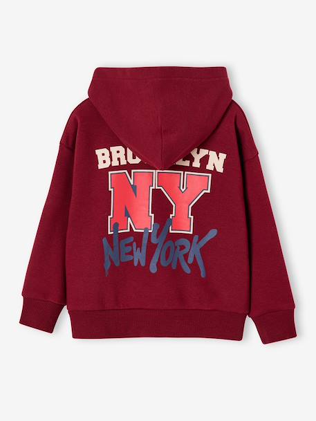 Sweat à capuche garçon marine+rouge chiné - vertbaudet enfant 
