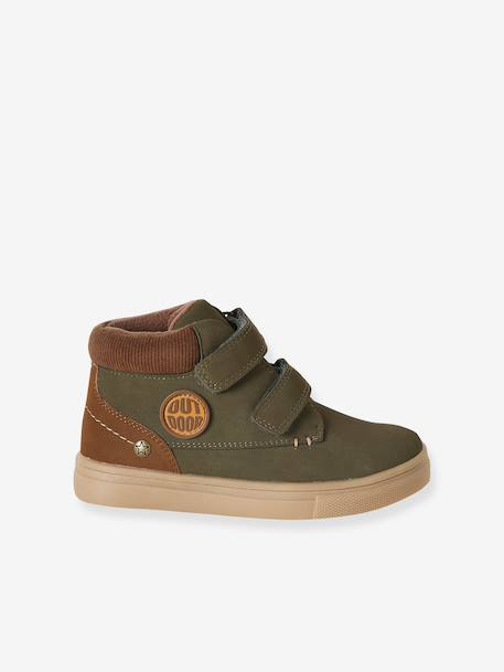 Pair of boys boots with straps khaki+navy blue - vertbaudet enfant 