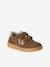 Baskets enfant fille cuir à scratchs beige+marron+vieux rose - vertbaudet enfant 