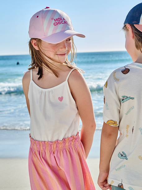 Girls' dress with thin straps navy blue+old rose - vertbaudet enfant 