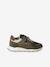 Baskets garçon cuir à scratch kaki+marine - vertbaudet enfant 
