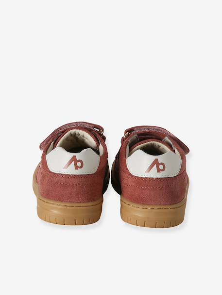 Pair of girls leather trainers old rose - vertbaudet enfant 