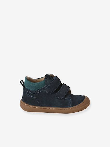 Pair of Soft Leather Boots for Babies, Designed for First Steps beige+blue+brown+chocolate+electric blue+green+ocean blue+ochre+sage green+set beige+set brown+set green - vertbaudet enfant 