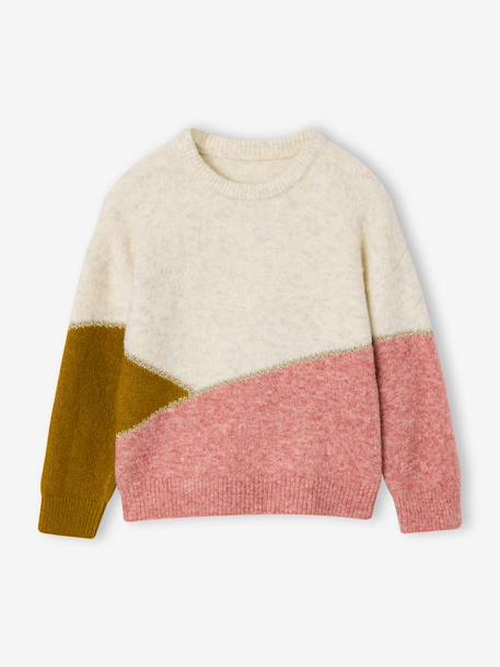 Long-sleeved knitwear jumper for girls olive+rosy - vertbaudet enfant 
