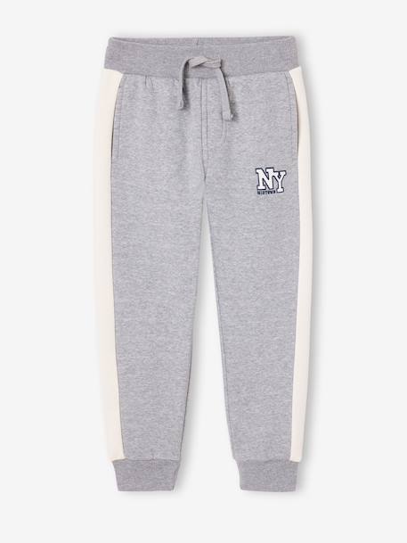Jogging garçon bande côté bordeaux+gris chiné+rouge+vert - vertbaudet enfant 