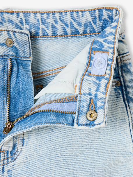 Jean balloon fille bleu moyen+denim bleached - vertbaudet enfant 
