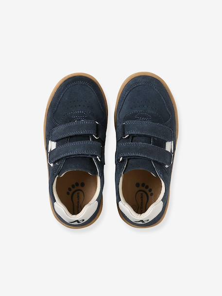 Pair of boys leather trainers navy blue - vertbaudet enfant 