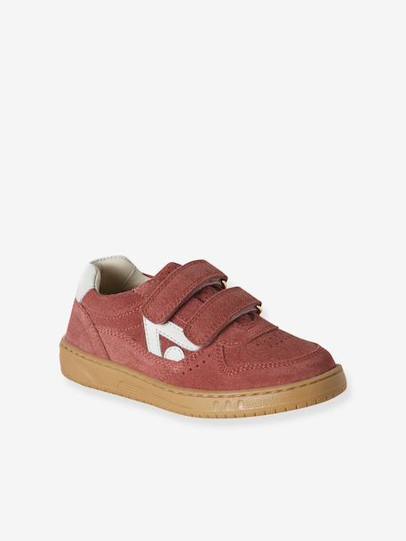 Baskets enfant fille cuir à scratchs vieux rose - vertbaudet enfant 