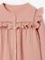Chemise manches longues fille bleu ardoise+rose poudré+vanille - vertbaudet enfant 