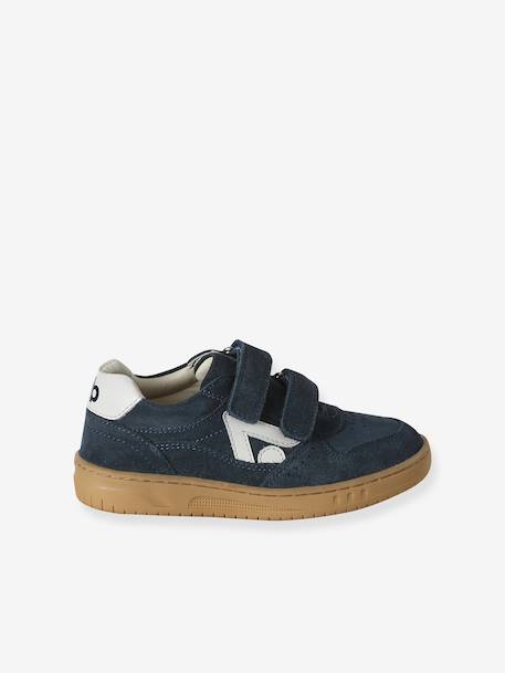 Pair of boys leather trainers navy blue - vertbaudet enfant 