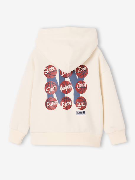Hooded sweatshirt for boys ecru - vertbaudet enfant 