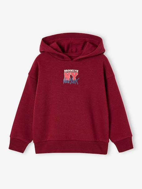 Sweat à capuche garçon marine+rouge chiné - vertbaudet enfant 