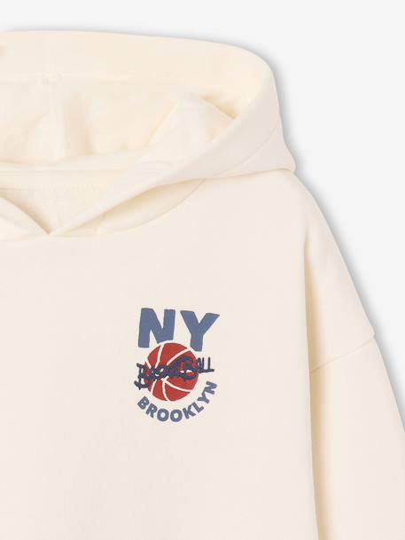 Hooded sweatshirt for boys ecru - vertbaudet enfant 