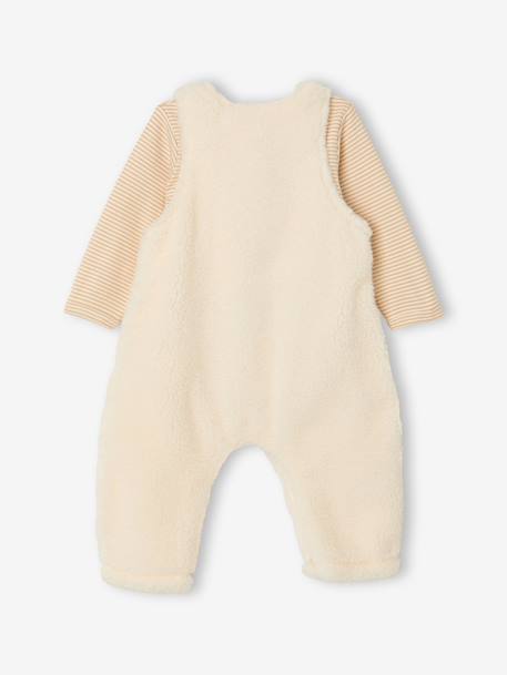 Dungarees and bodysuit set for baby vanilla - vertbaudet enfant 