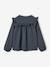 Chemise manches longues fille bleu ardoise+rose poudré+vanille - vertbaudet enfant 
