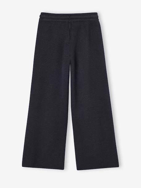 Wide-leg knitted trousers for girls anthracite+beige - vertbaudet enfant 