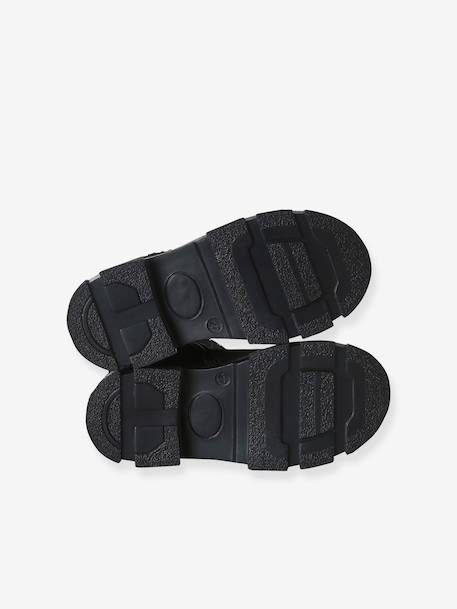 Boots fille cuir zippées noir - vertbaudet enfant 