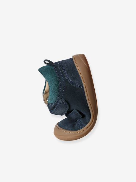 Pair of Soft Leather Boots for Babies, Designed for First Steps beige+blue+brown+chocolate+electric blue+green+ocean blue+ochre+sage green+set beige+set brown+set green - vertbaudet enfant 