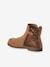 Boots enfant fille cuir et glitter zippées camel+marine - vertbaudet enfant 