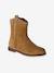 Boots fille cuir zippées marron - vertbaudet enfant 