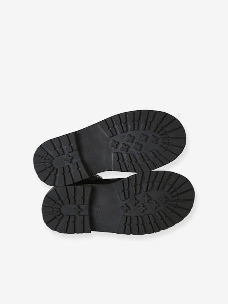 Boots fille cuir zippées noir - vertbaudet enfant 