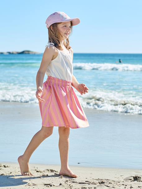 Girls' dress with thin straps navy blue+old rose - vertbaudet enfant 