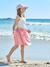 Girls' dress with thin straps navy blue+old rose - vertbaudet enfant 