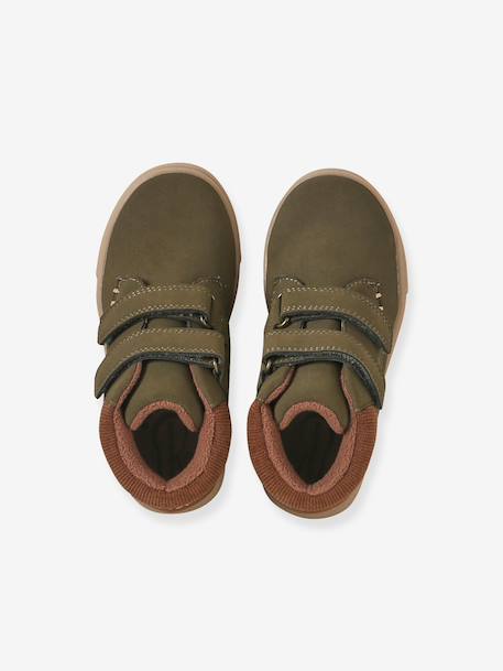 Pair of boys boots with straps khaki+navy blue - vertbaudet enfant 