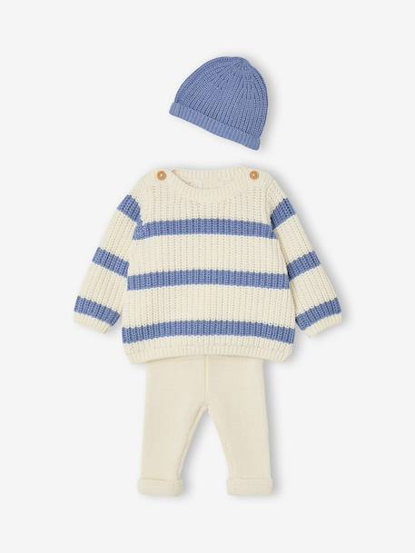 3-piece knitwear set for newborn boys blue - vertbaudet enfant 