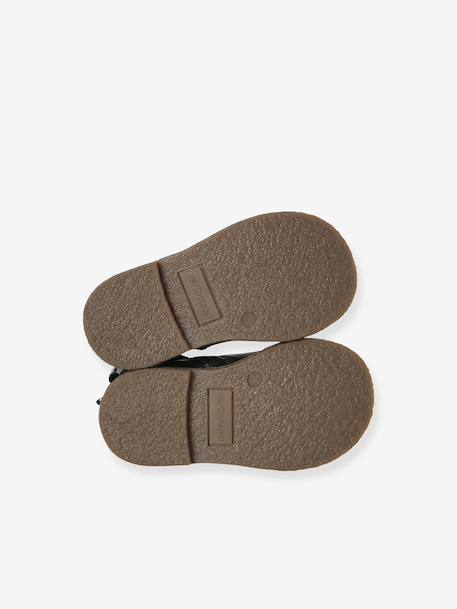 Chaussures premiers pas bébé boots cuir jaune d'or+noir - vertbaudet enfant 