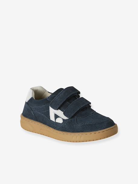 Pair of boys leather trainers navy blue - vertbaudet enfant 