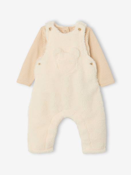 Dungarees and bodysuit set for baby vanilla - vertbaudet enfant 