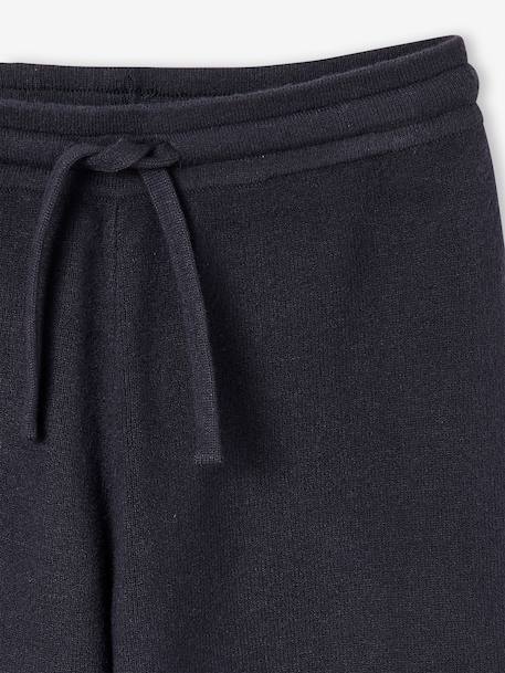 Wide-leg knitted trousers for girls anthracite+beige - vertbaudet enfant 